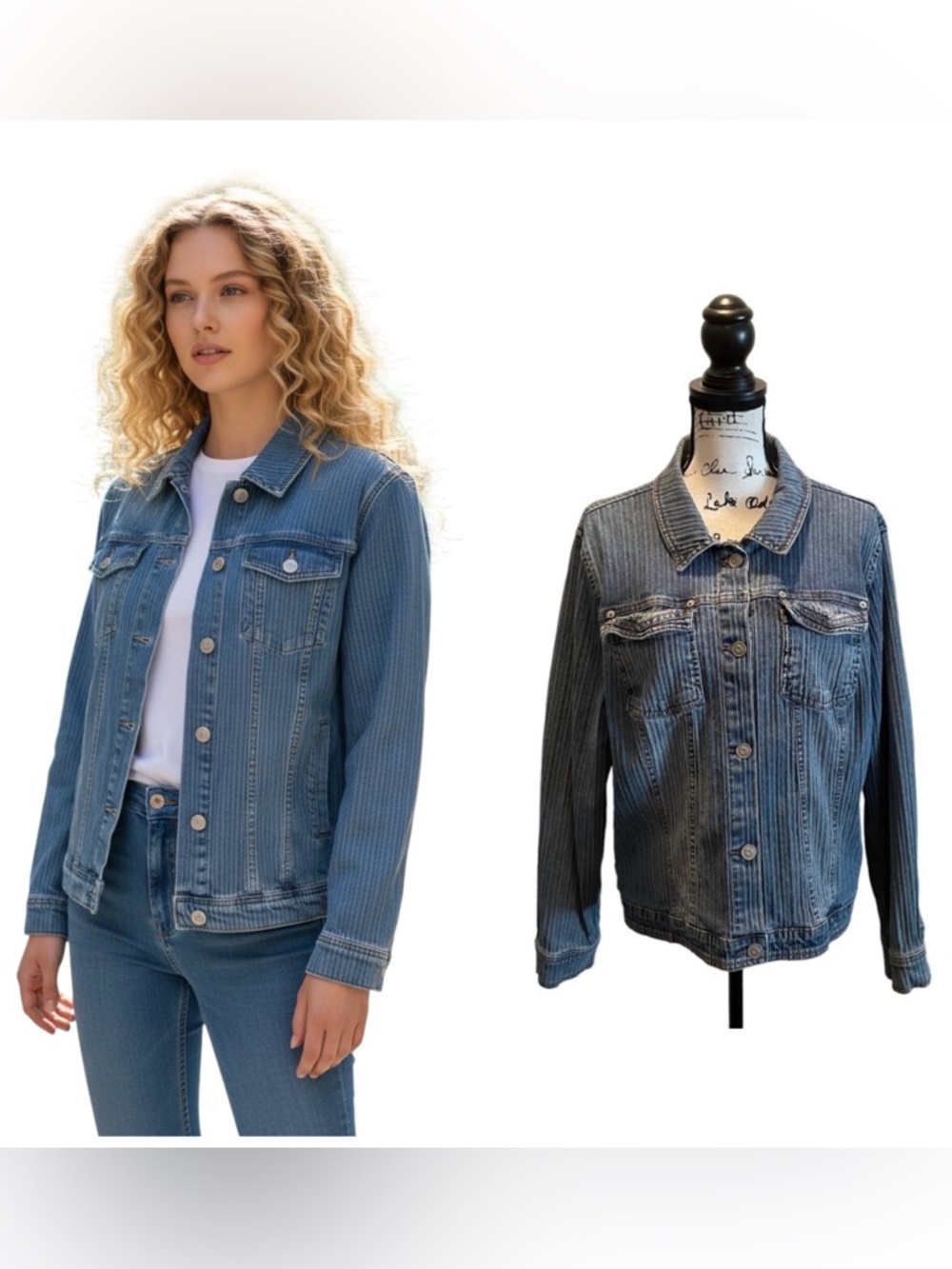 Vintage Gitano Denim Jean Jacket Blue Plus 18w Oversized 80s streetwear stretch